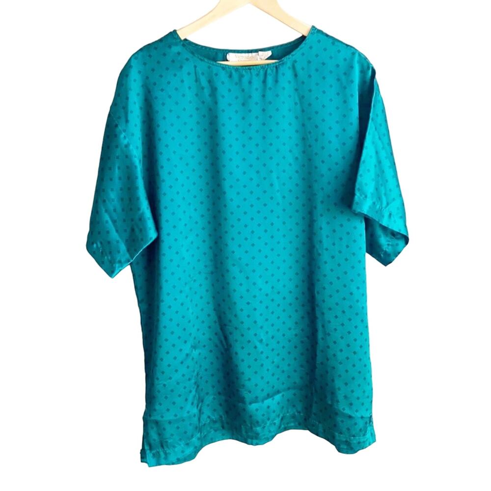 Vintage Victoria’s Secret Gold Label sleep shirt S Teal Blue